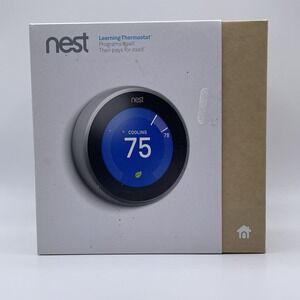 Google Nest Learning (3rd Gen Generation) A0013 Smart Thermostat Stainless Steel